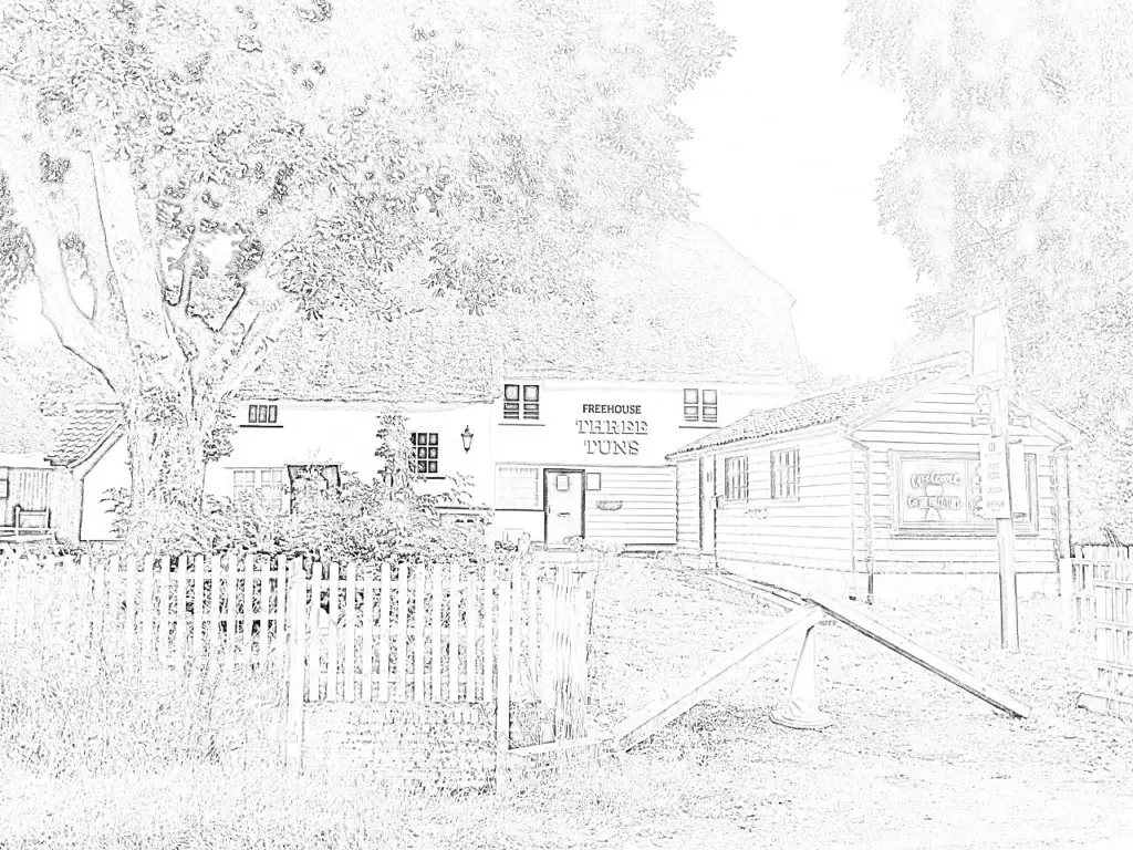 Drawing of three tuns